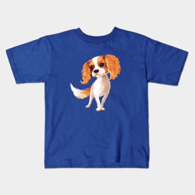 Cavalier King Charles Spaniel dog Kids T-Shirt by kavalenkava